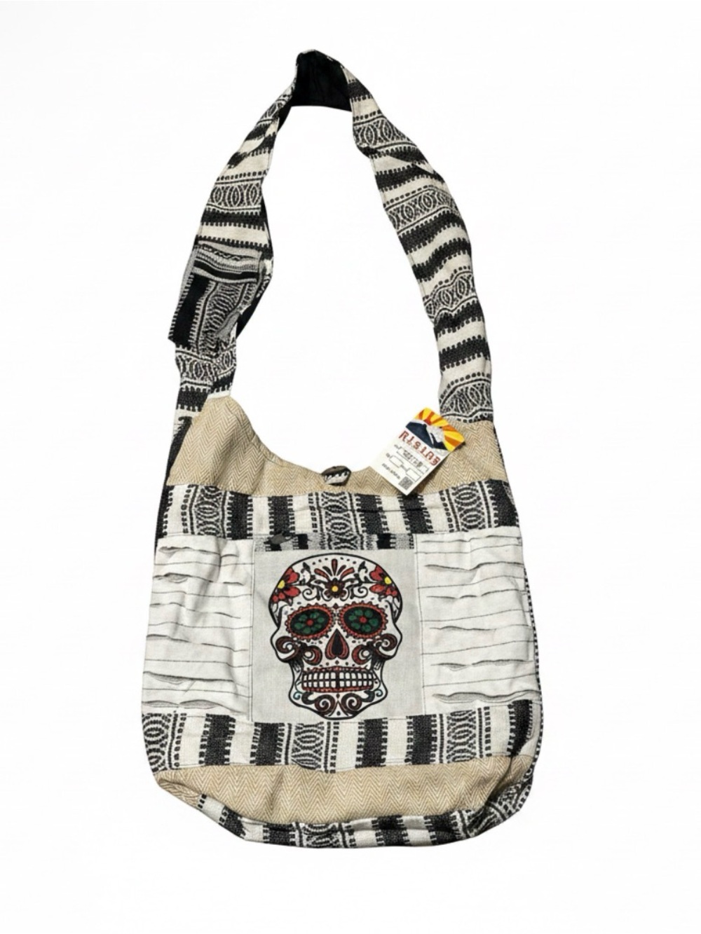 Rising International Handmade Skull Cotton Nepal Bag